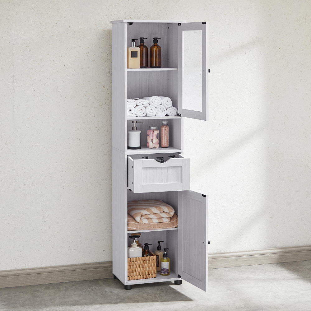Produktbild för Floor Cabinet Transparent Color T, Snow Maple White 40x30x165cm