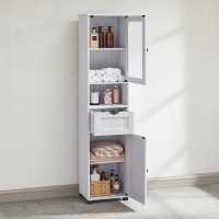 Produktbild för Floor Cabinet Transparent Color T, Snow Maple White 40x30x165cm