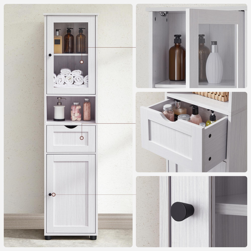 Produktbild för Floor Cabinet Transparent Color T, Snow Maple White 40x30x165cm