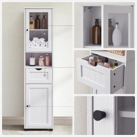 Produktbild för Floor Cabinet Transparent Color T, Snow Maple White 40x30x165cm