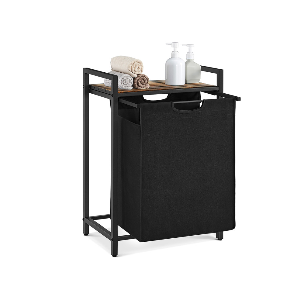 Produktbild för Laundry Basket Vintage Brown-black 50x33x76cm