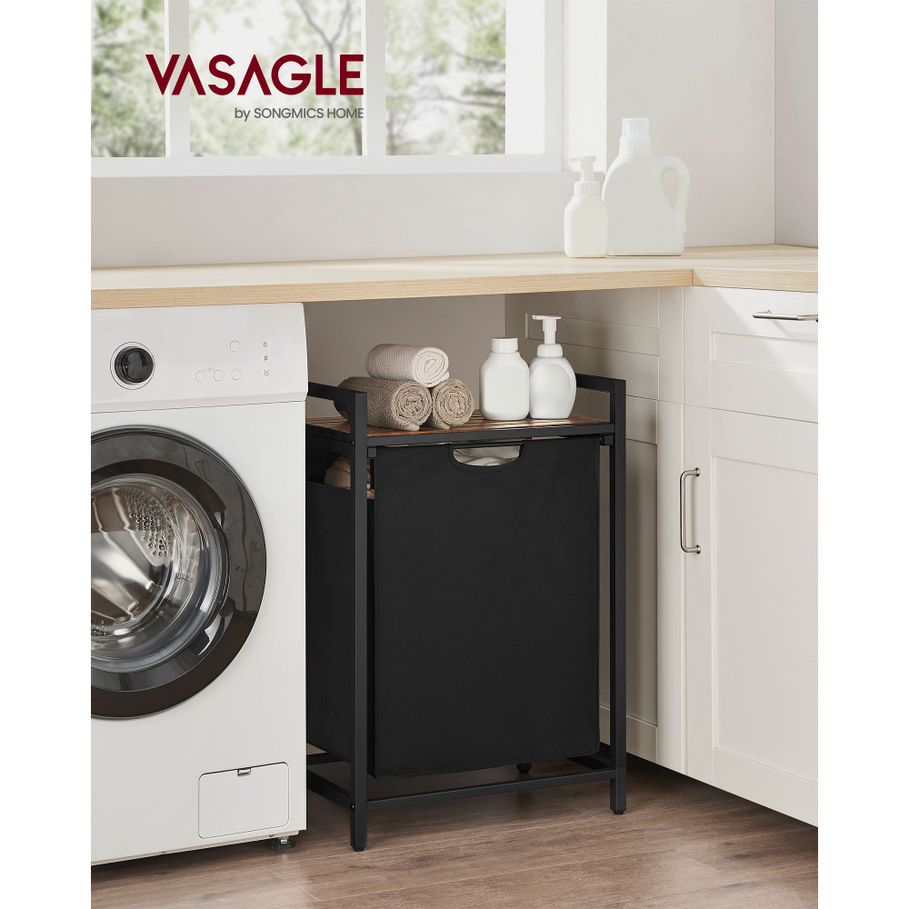 Produktbild för Laundry Basket Vintage Brown-black 50x33x76cm