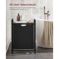 Produktbild för Laundry Basket Vintage Brown-black 50x33x76cm