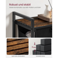 Produktbild för Laundry Basket Vintage Brown-black 50x33x76cm