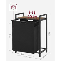 Produktbild för Laundry Basket Vintage Brown-black 50x33x76cm