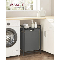 Produktbild för Laundry Basket Black, Gray 50x33x76cm