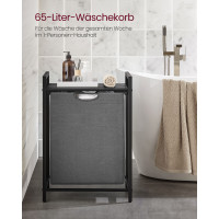 Produktbild för Laundry Basket Black, Gray 50x33x76cm
