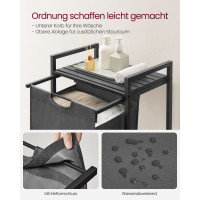 Produktbild för Laundry Basket Black, Gray 50x33x76cm