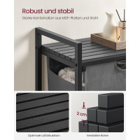 Produktbild för Laundry Basket Black, Gray 50x33x76cm