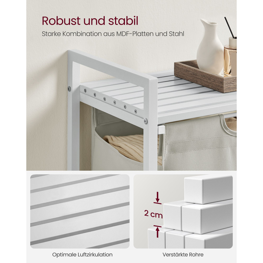 Produktbild för Laundry Basket White 50x33x76cm