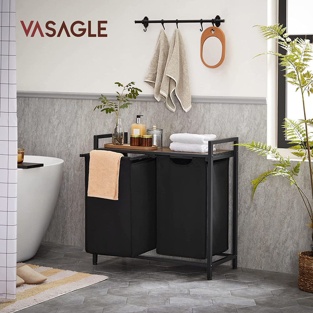 Produktbild för Clothes Hangers Rustic Brown, Black 73x33x72cm