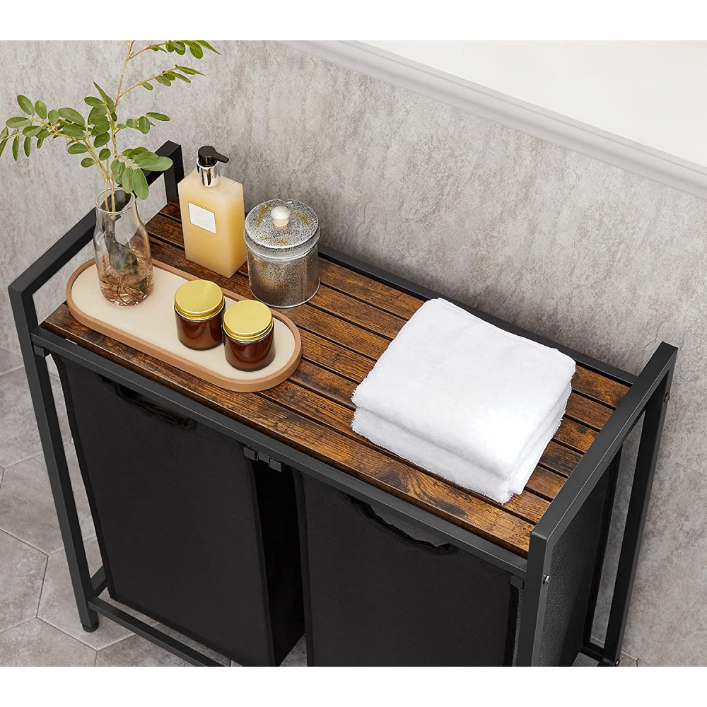 Produktbild för Clothes Hangers Rustic Brown, Black 73x33x72cm
