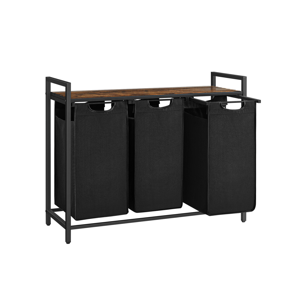 Produktbild för Laundry Basket Black, Retro Color 93×33×72cm