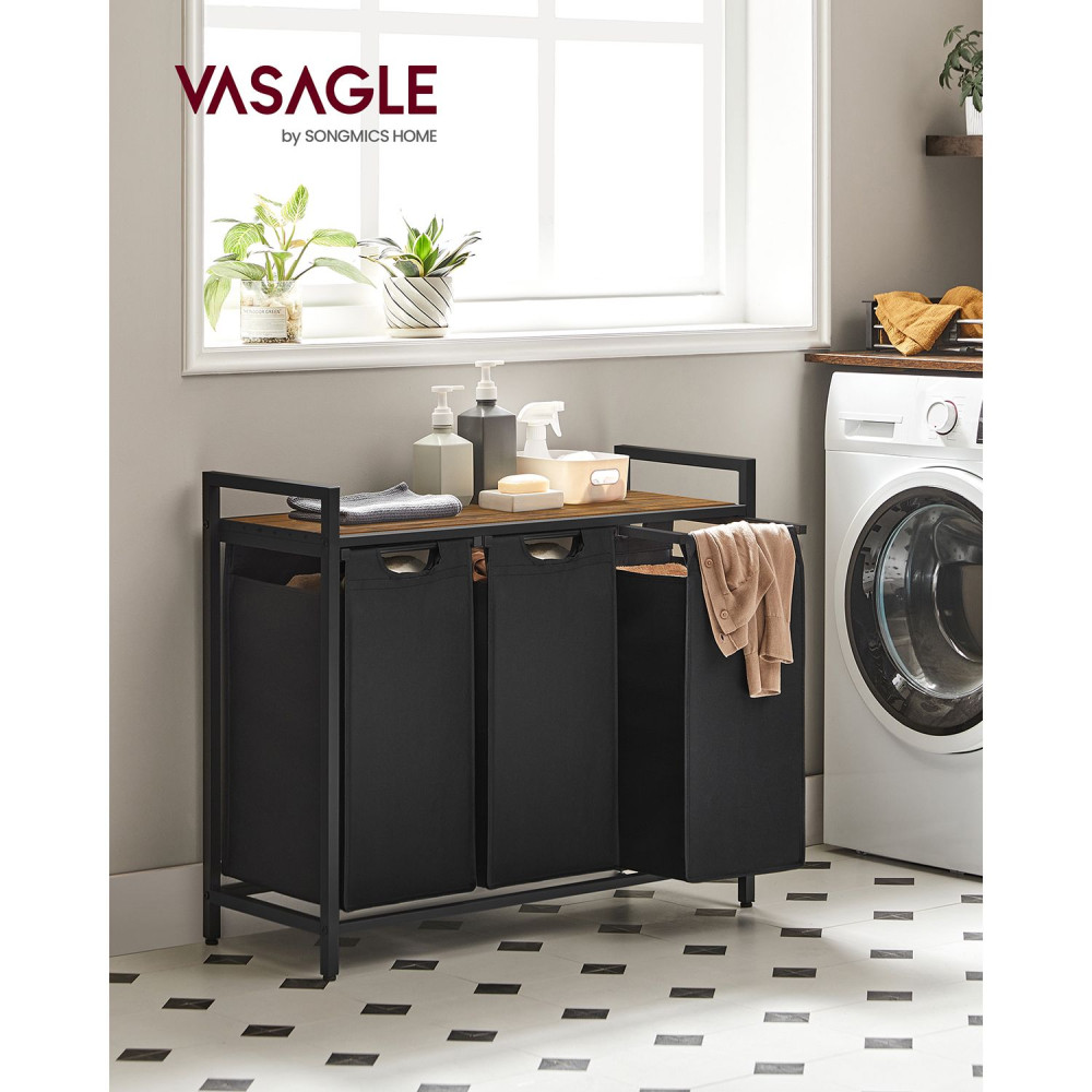 Produktbild för Laundry Basket Black, Retro Color 93×33×72cm