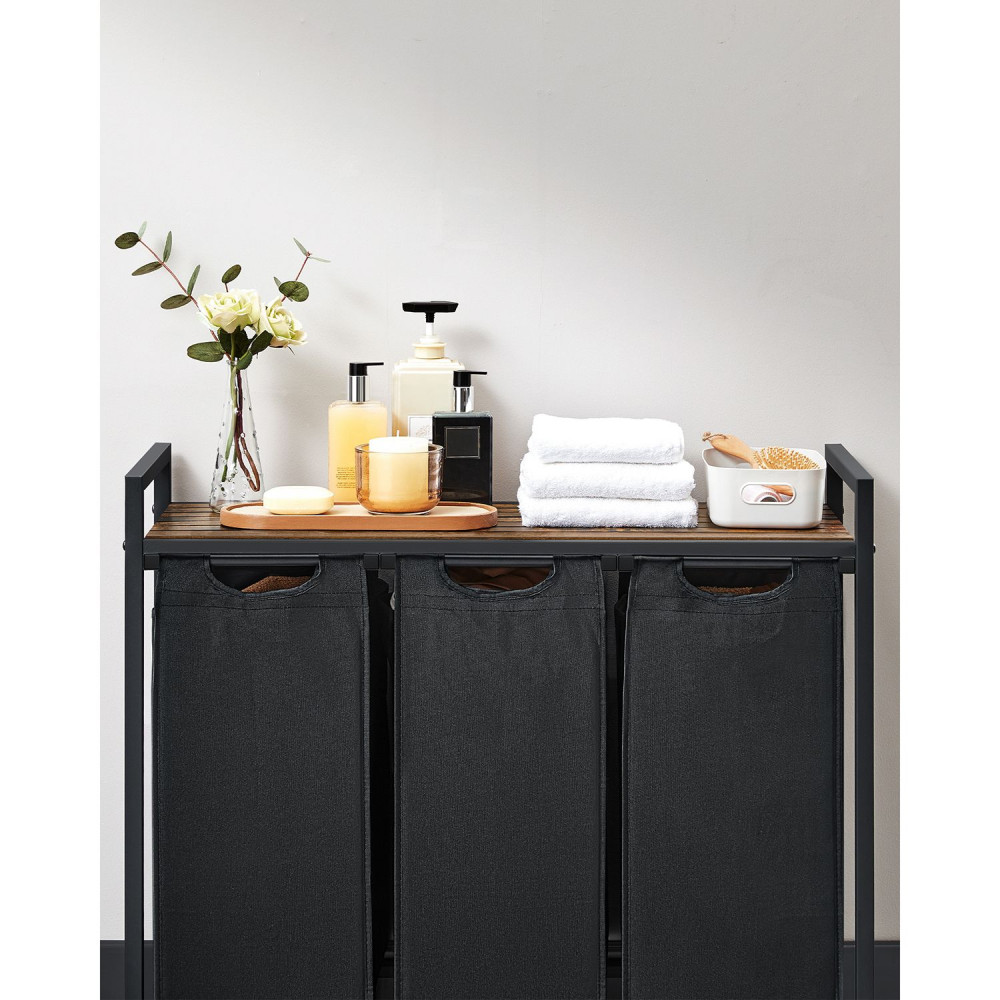 Produktbild för Laundry Basket Black, Retro Color 93×33×72cm