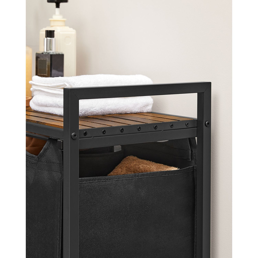 Produktbild för Laundry Basket Black, Retro Color 93×33×72cm