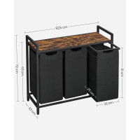 Produktbild för Laundry Basket Black, Retro Color 93×33×72cm