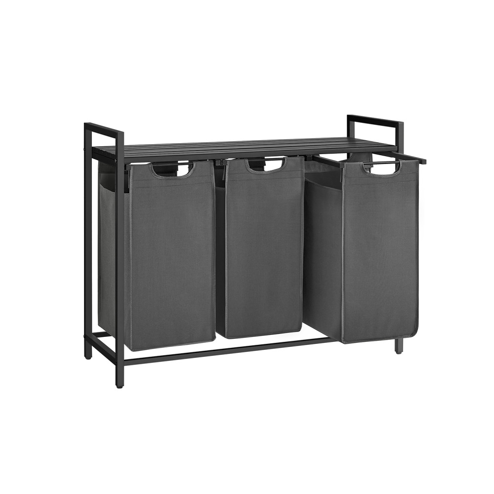 Produktbild för Laundry Basket Black, Gray 93×33×72cm