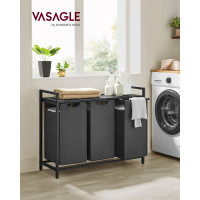 Produktbild för Laundry Basket Black, Gray 93×33×72cm