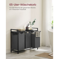 Produktbild för Laundry Basket Black, Gray 93×33×72cm