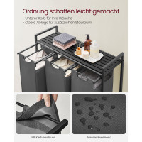 Produktbild för Laundry Basket Black, Gray 93×33×72cm