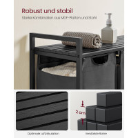 Produktbild för Laundry Basket Black, Gray 93×33×72cm