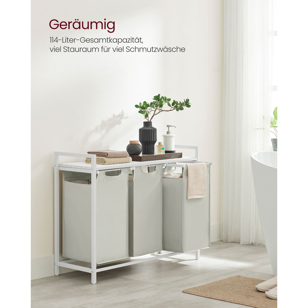 Produktbild för Laundry Basket White 93×33×72cm
