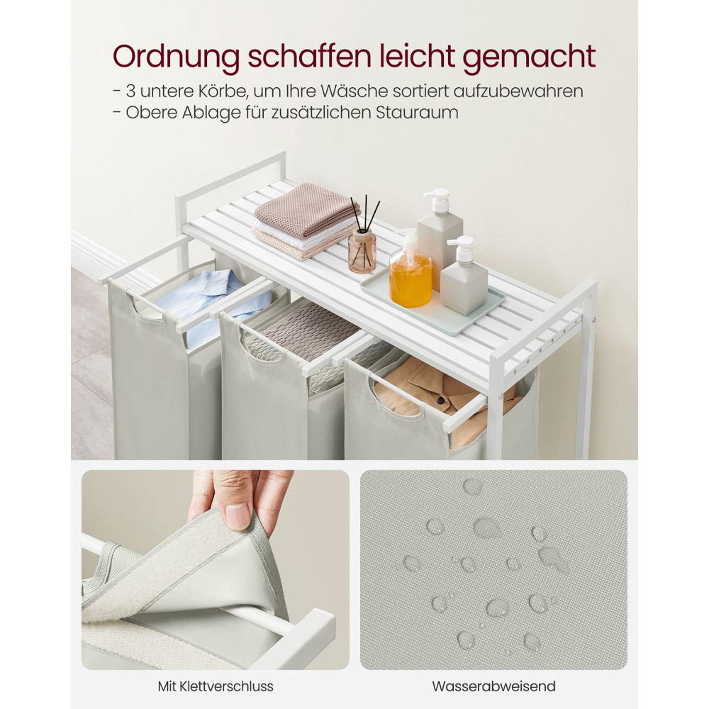 Produktbild för Laundry Basket White 93×33×72cm