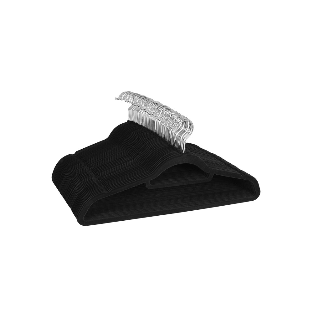 Produktbild för Velvet Hanger Black, Silver 43×22×1cm