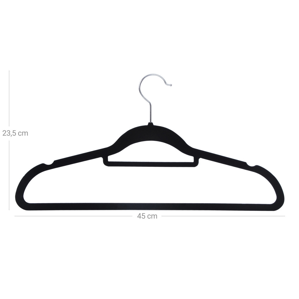 Produktbild för Velvet Hanger Black, Silver 43×22×1cm