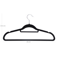 Produktbild för Velvet Hanger Black, Silver 43×22×1cm