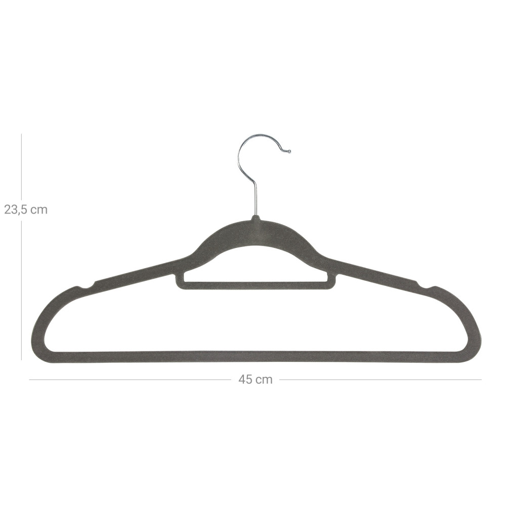 Produktbild för Velvet Hanger Grey, Silver 43x22x1cm