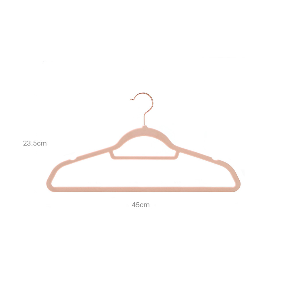 Produktbild för Velvet Hanger Pink, Rose Gold 43x22x1cm