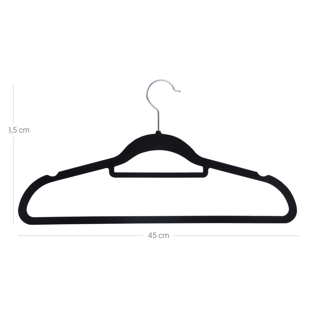 Produktbild för Velvet Hanger Black 43x22x1cm