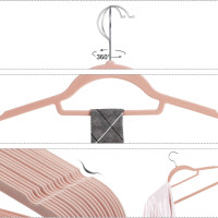 Produktbild för Velvet Hanger Pink, Silver 43×22×1cm