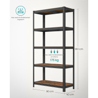 Produktbild för Shelving Black 180x90x40cm