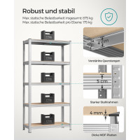 Produktbild för Shelving Silver 180x90x40cm