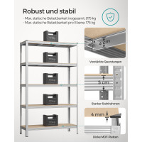 Produktbild för Shelving Silver 200x120x60cm