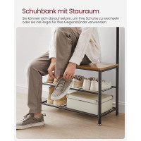 Produktbild för Clothes Horse Walnut Brown-black 70x33x175cm