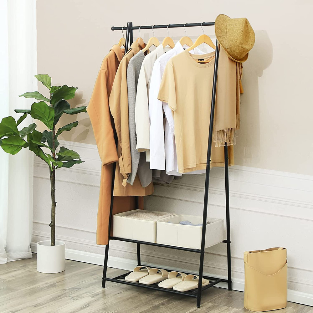 Produktbild för Garment Rack Black 88×156×42cm