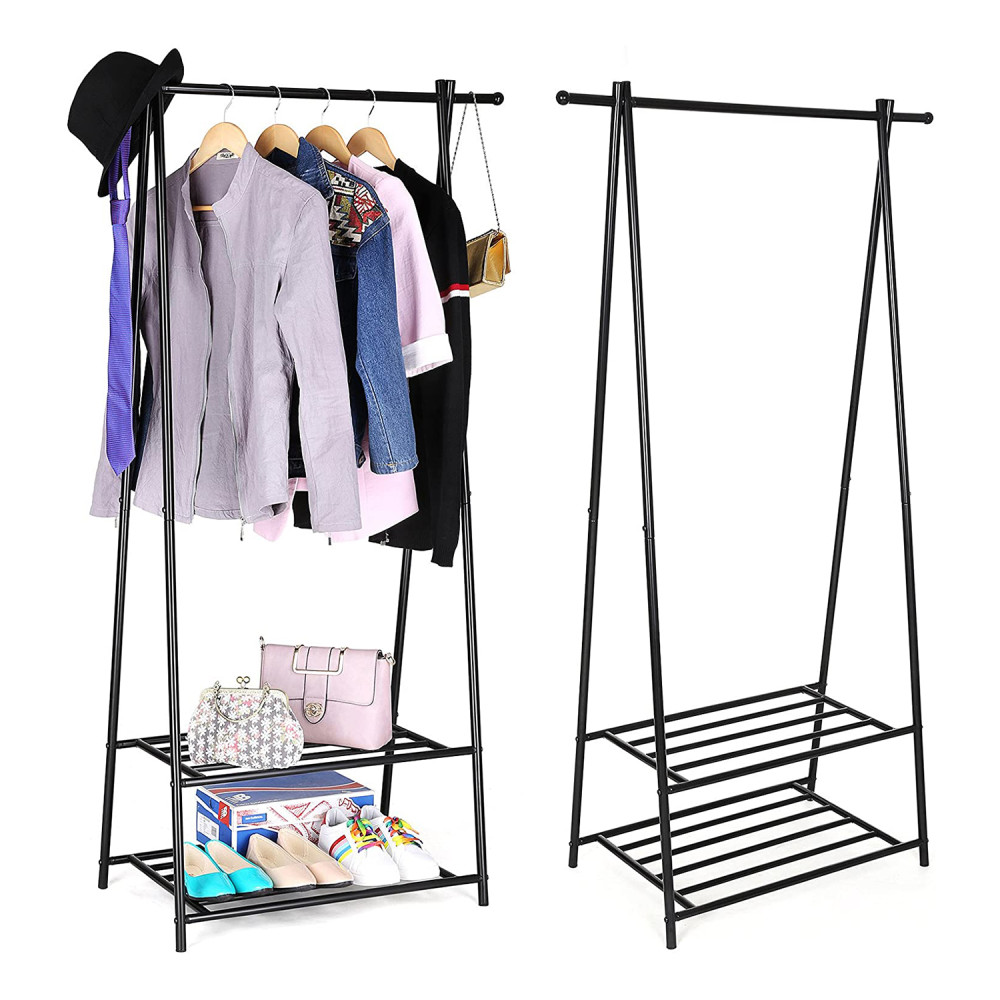 Produktbild för Garment Rack Black 88×156×42cm