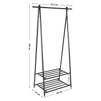 Produktbild för Garment Rack Black 88×156×42cm
