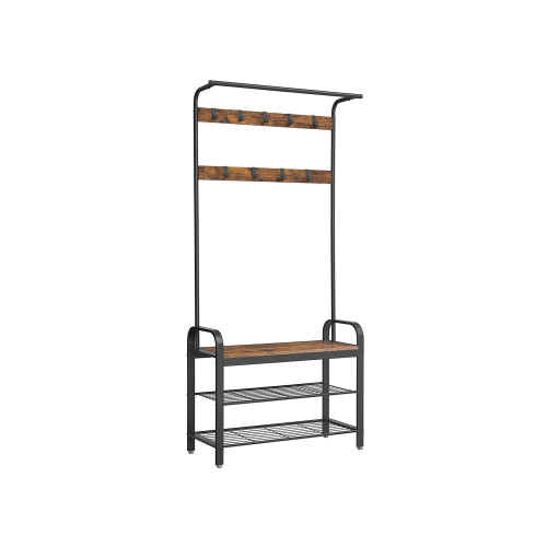 VASAGLE Clothes Horse Black, Retro Color 183x84x34cm