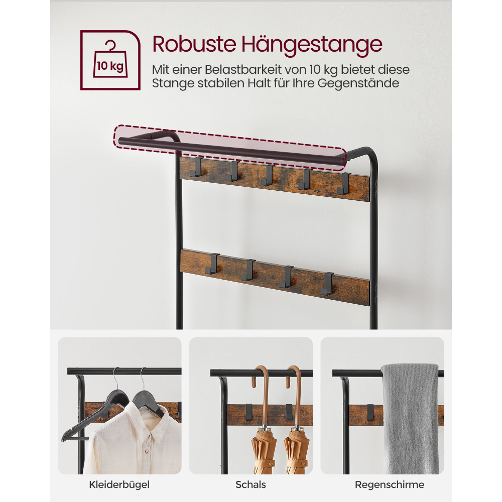 Produktbild för Clothes Horse Black, Retro Color 183x84x34cm