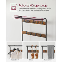 Produktbild för Clothes Horse Black, Retro Color 183x84x34cm