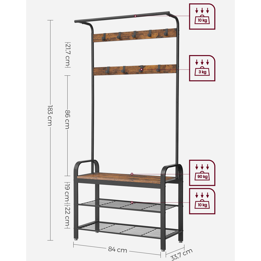 Produktbild för Clothes Horse Black, Retro Color 183x84x34cm
