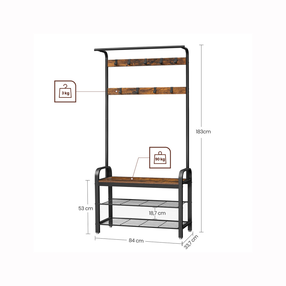 Produktbild för Clothes Horse Black, Retro Color 183x84x34cm