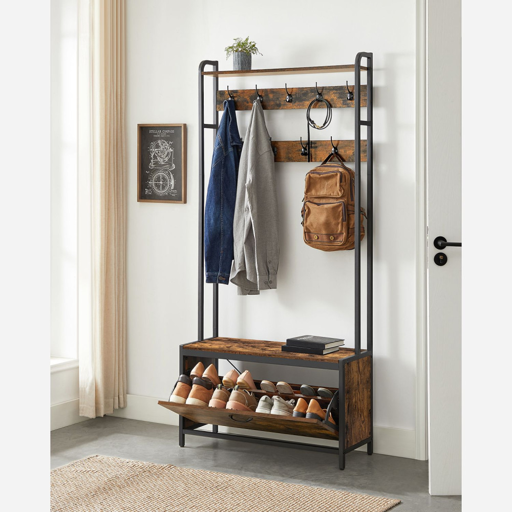 Produktbild för Clothes Horse Black 85x30x180cm
