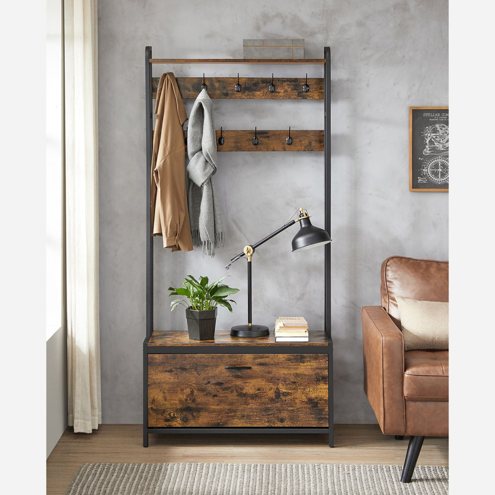 Produktbild för Clothes Horse Black 85x30x180cm