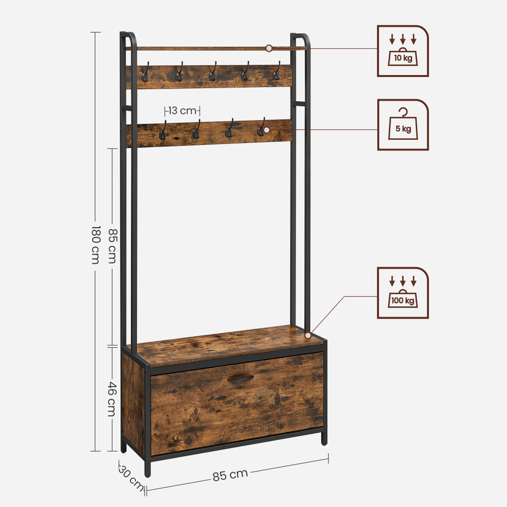 Produktbild för Clothes Horse Black 85x30x180cm